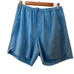 DSG Men's 6" Agility Woven Comfy Shorts Blue Spray Size: Medium